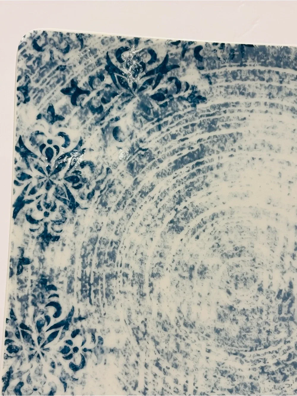 Schonwald Shabby Chic Blue Square Dinner Plates Set of 6 Made in Germany